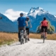 Glenorchy trails riders with snowcapped mountains